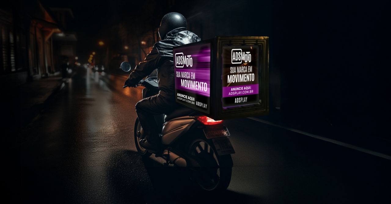 ADSMOTO: conheça os anúncios exibidos em baús com telas de LED instaladas nas motos dos entregadores