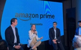 Arnon de Mello, da NBA, Louise Faleiros do Prime Video, Gabriel Lima, da LFU, e André Hernan estiveram presentes no evento (Crédito: Valeria Contado)