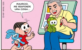 Mauricio de Sousa foi o personagem da entrevista especial de na edição de aniversário de M&M este ano e enviou este quadrinho especialmente para a ocasião (Crédito: MSP Estúdios)